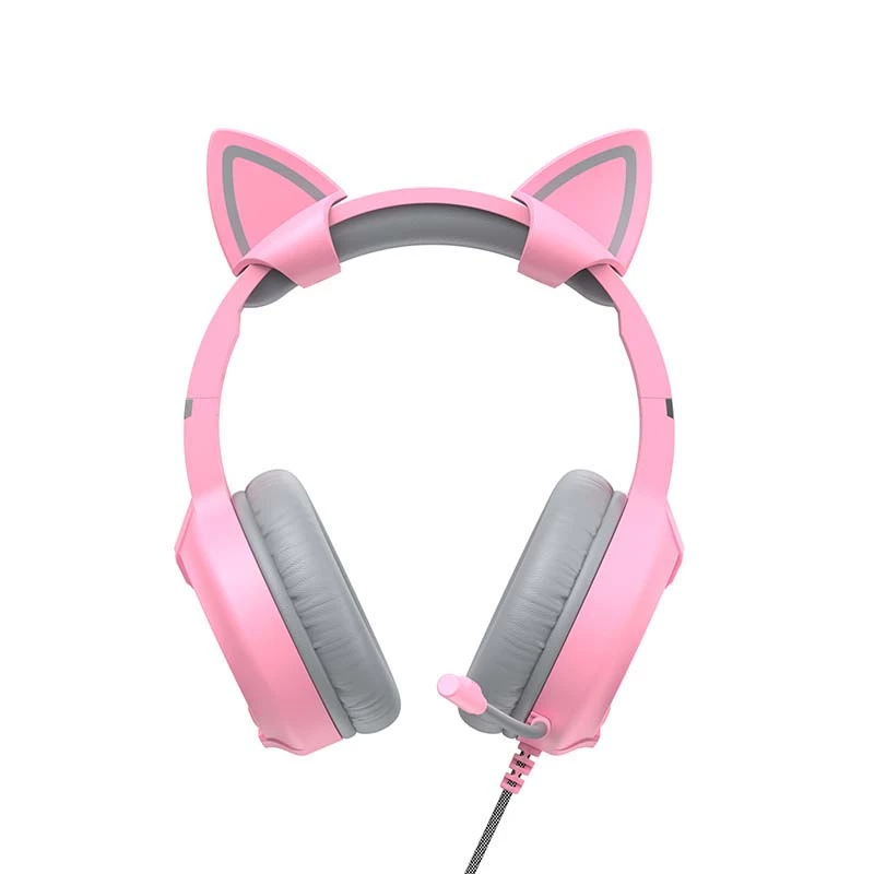 Headset gaming HAVIT Gamenote H2233D RGB — circumaural, com fios, rosa