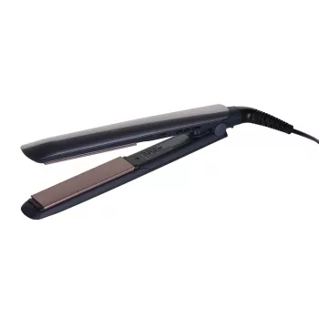 Ferro de alisar Remington S8598 Warm preto cinzento — placas de cerâmica 11 cm, 5 níveis de temperatura, 160–230 °C, cabo de 3 m, bolsa de transporte