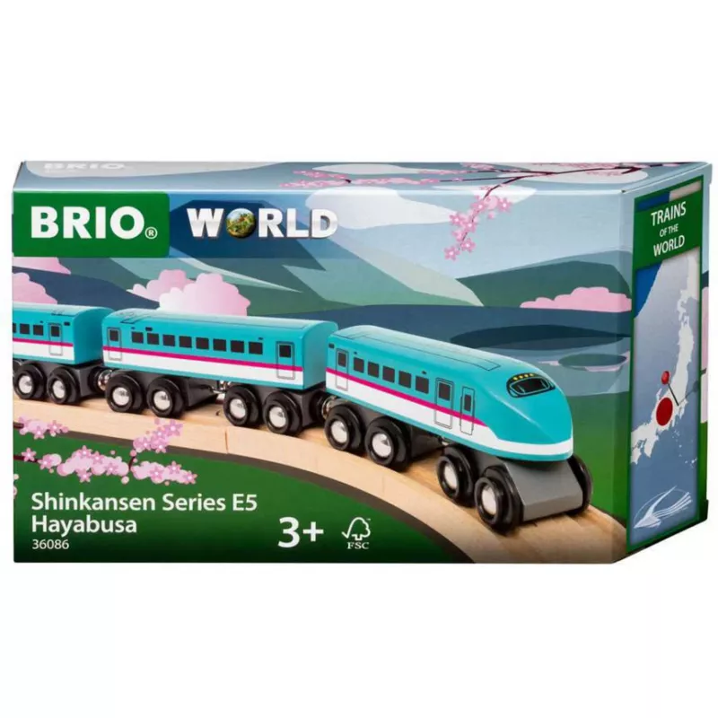 Comboio de brincar Ravensburger BRIO World Trains of the World Shinkansen E5 Hayabusa