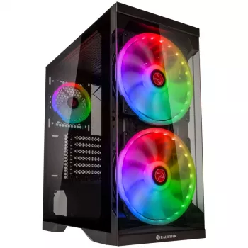 SILENOS PRO versão preta com ventoinha ARGB e vidro temperado