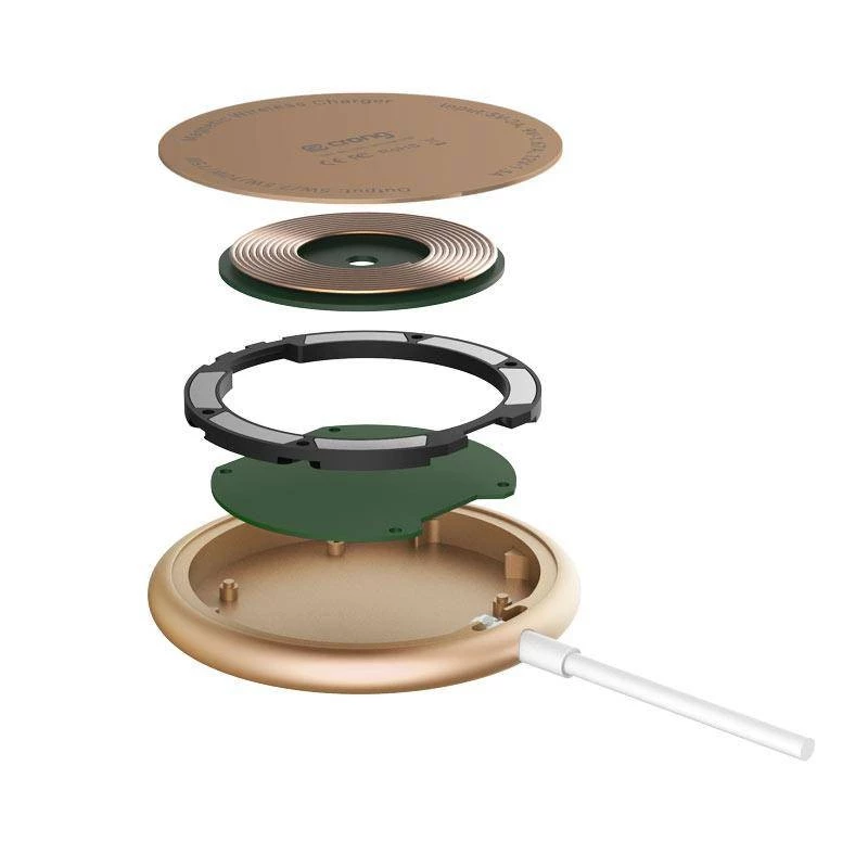 Carregador por indução de alumínio dourado