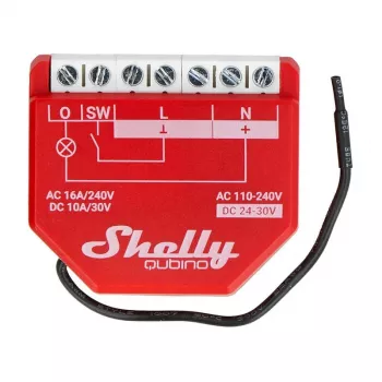 Interruptor inteligente Shelly W 1PM plástico 16A 110–240V, Z-Wave, 868,4 MHz, vermelho, 42×37×16 mm