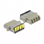 Acoplador de fibra ótica DeLOCK 86904 LC quad fêmea para LC quad fêmea multimodo bege