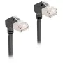 Cabo de rede DeLOCK RJ45 Cat.6A S/FTP fino 90° para baixo 2 m preto