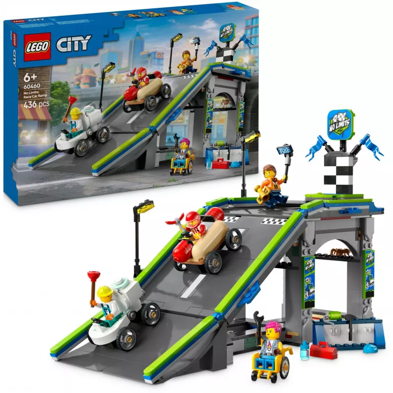 LEGO CITY 60460 No Limits: Camião com Rampa para Carro de Corrida