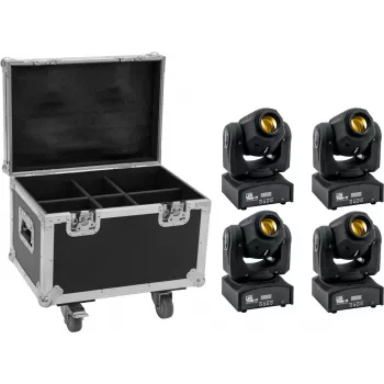 Conjunto de projetores LED EUROLITE TMH-17 4x com mala de transporte