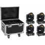 Conjunto de projetores LED EUROLITE TMH-17 4x com mala de transporte
