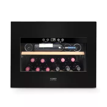 Garrafa de vinho de encastrar Caso WineDeluxe E 18 — 18 garrafas, altura 46 cm, preto, classe energética G