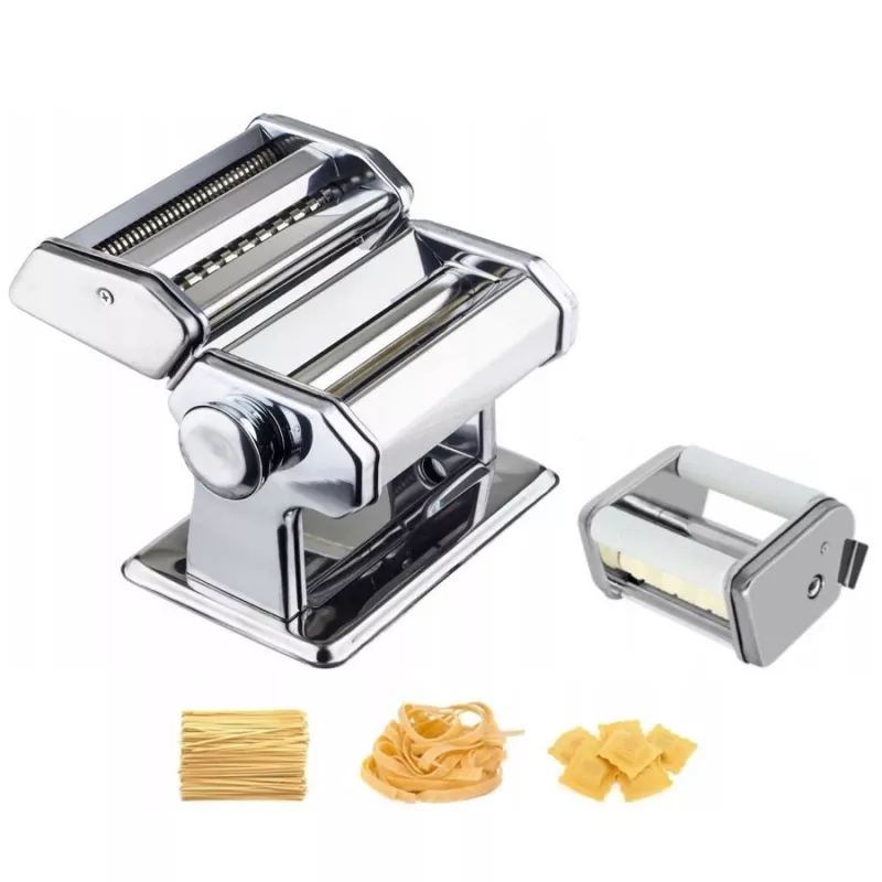 Máquina de massa manual Maestro MR1679R — aço inoxidável, acessório para ravioli, lâmina de corte de 6 mm