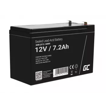 Bateria UPS Green Cell AGM05 — 12 V 7,2 Ah chumbo-ácido (VRLA), 95 mm A, 151×65 mm, 2,15 kg