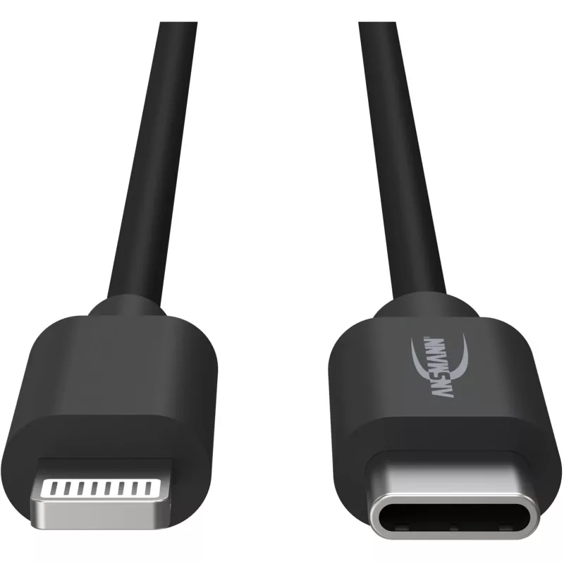 Cabo para telemóvel Ansmann 1700-0106 preto USB C Lightning 0,12 m
