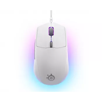 Rato gaming STEELSERIES Rival 3 Gen 2 — ótico, 8500 DPI, com fio USB Type-A, para destros, branco, 77 g