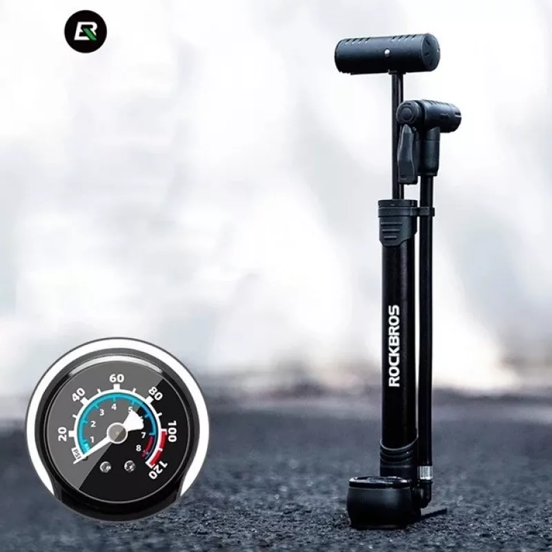 Bomba de mão para bicicleta Rockbros 42310006001 com manómetro preta