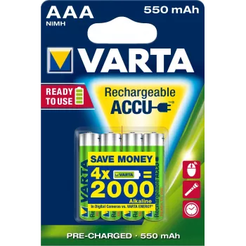 Pilha recarregável Varta Ready2Use HR03 AAA 4 unidades