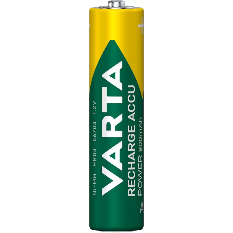 Bateria VARTA HR03 AAA Power 800 mAh 56703 pilhas recarregáveis 4 unid. verde