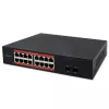 Switch de rede QOLTEC 52364 — Gigabit Ethernet PoE 16xRJ45, 2xSFP