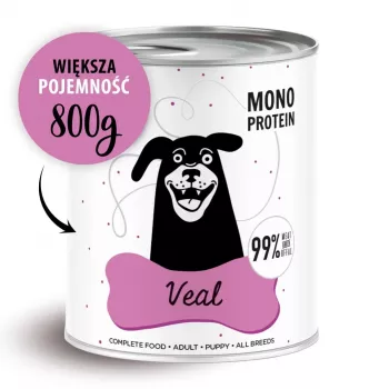 Comida húmida para cães PAKA ZWIERZAKA Pepe Vitela 800 g – alimento completo sem cereais para adultos