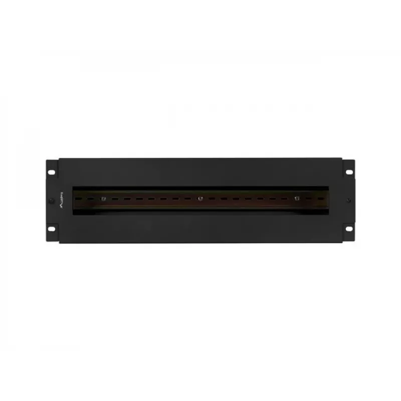 Lanberg AK-VDP103-B painel de distribuição de tensão de 19 polegadas 3U com calha DIN TS-35, preto