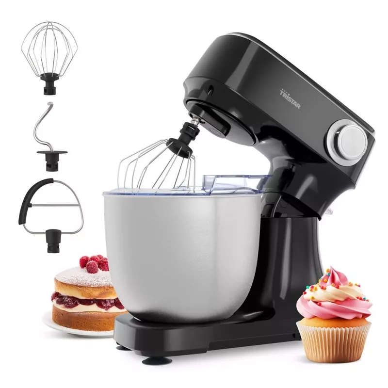 Robot de cozinha Tristar MX-4870, 800 W, taça de aço inoxidável de 4,5 L, preto