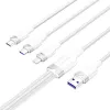Cabo USB 2.0 A para 3-em-1 6A Vention CTRWG 1,5 m branco