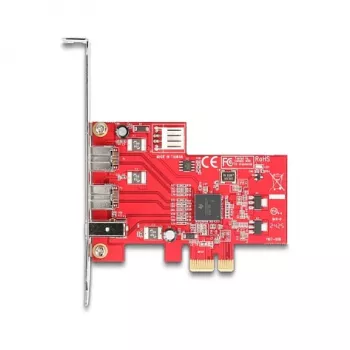 DeLOCK 90738 Adaptador PCIe Firewire interno IEEE 1394 vermelho