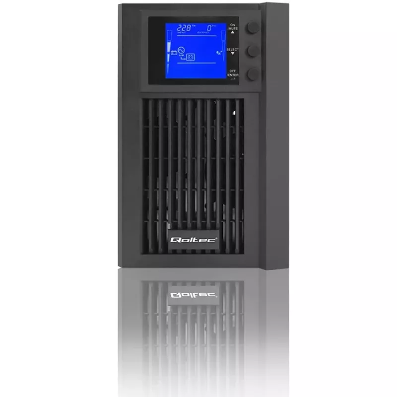 Unidade de alimentação ininterrupta QOLTEC 53981 On line 2kVA, capacidade 2000 VA