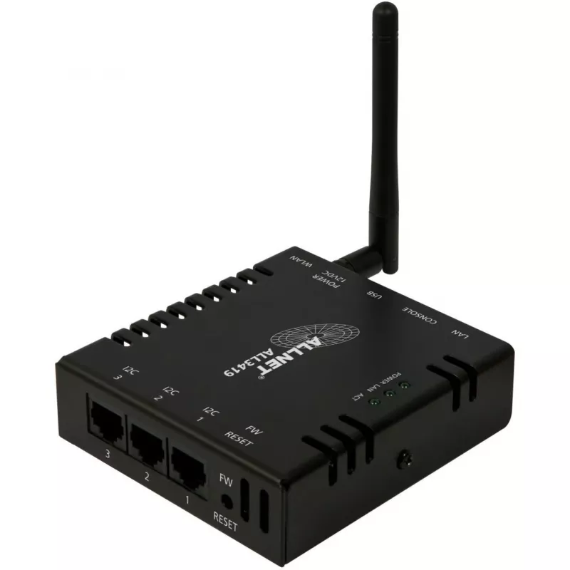 Central ALLNET MSR ALL3419 incl. 3 portas de sensor & WLAN & sensor de temperatura ALL3006 para automação predial IP