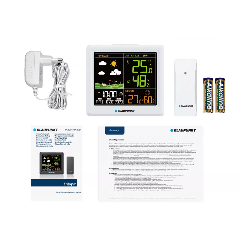 Estação meteorológica BLAUPUNKT WS25WH — medições interior/exterior, sensores sem fios