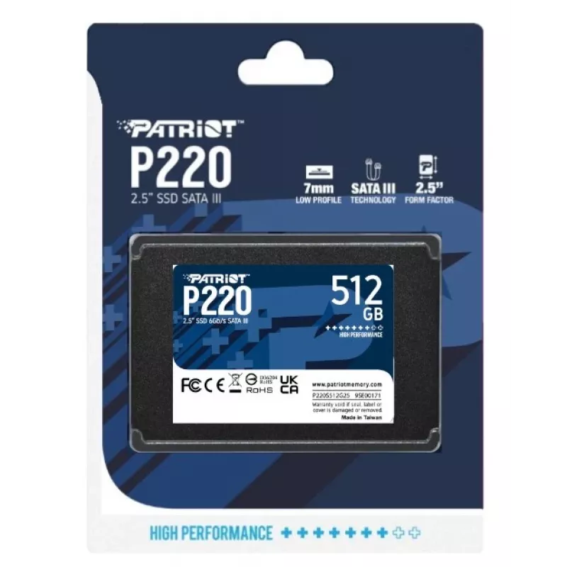 Patriot Memory P220 SSD de 512 GB, 2,5″, SATA III (P220S512G25)