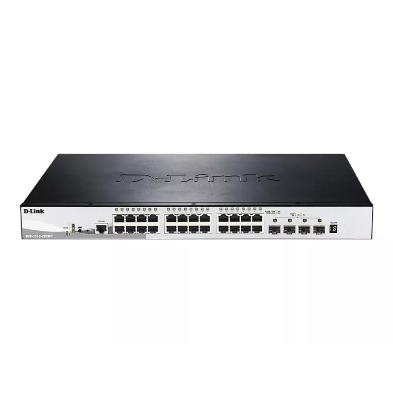 D-Link DGS-1510-28XMP Managed L2/L3 Gigabit Ethernet (10/100/1000) Power over Ethernet (PoE) Preto, Cinzento