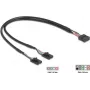 Cabo USB interno DELOCK 84513 — USB 2.0 4 pinos para 10 pinos, 0,3 m, preto