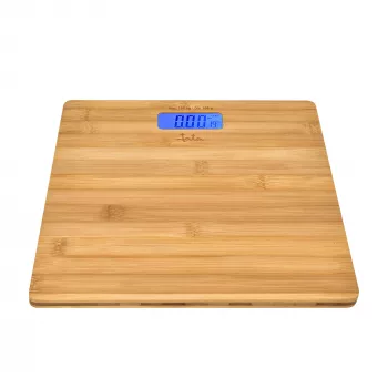 Balança de pessoas eletrónica Jata HBAS1489 — capacidade 180 kg, precisão 100 g, LCD 10,2 cm, plataforma em bambu