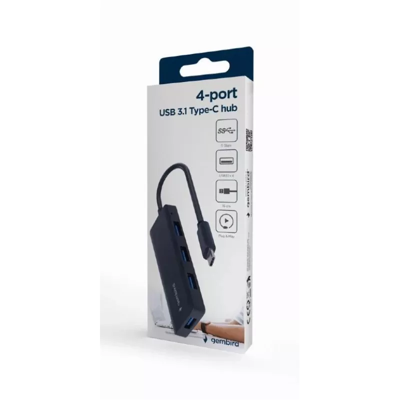 HUB I/O USB-C 4PORT/UHB-CM-U3P4-02 GEMBIRD