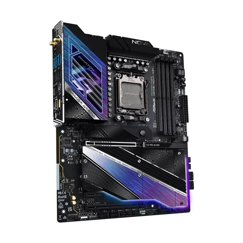 Placa-mãe ASRock X870 NOVA WIFI — AMD X870, socket AM5, ATX, 4× DIMM DDR5, 256 GB, Wi‑Fi 7, 2,5 GbE