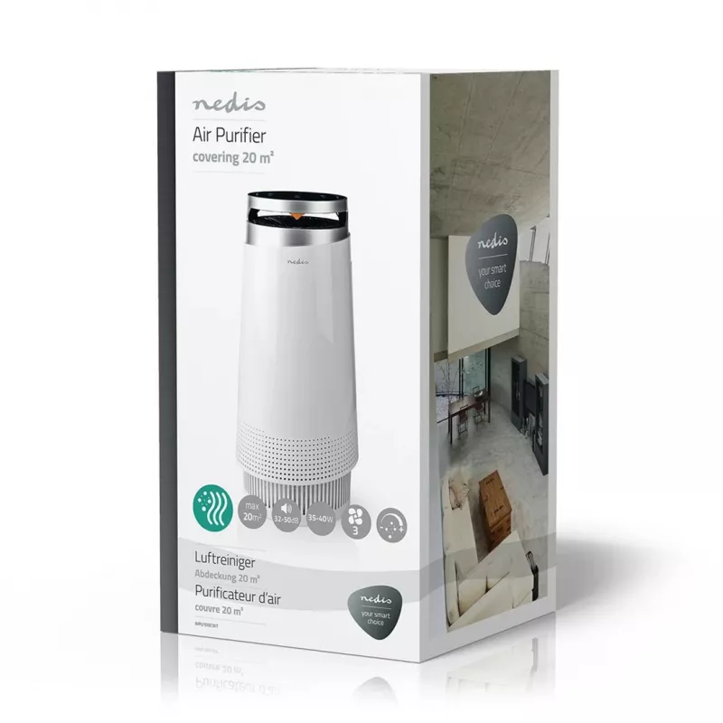 Purificador de ar Nedis AIPU100CWT 20 m² 50 dB 35 W Preto, Branco