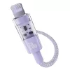 Cabo de carregamento rápido USB-C para Lightning Baseus Gem 1 m 20 W violeta, revestimento em nylon, Lightning de 7 pinos