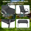 Conjunto de jardim Extralink Black Forest, têxtil duas cadeiras + mesa preta