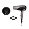 Secador de cabelo Remington D3190S — 2200 W, iónico, 3 níveis de temperatura, 2 velocidades, jato de ar frio, difusor e concentrador (prateado/preto)