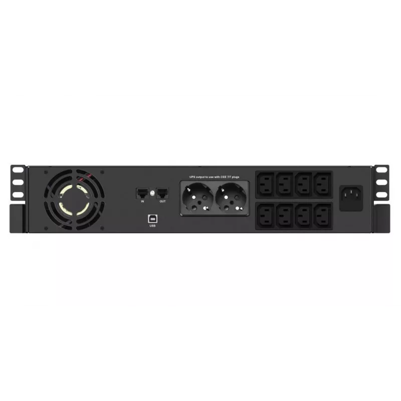 UPS rack Infosec X4 2000 RM Plus 2 kVA / 1200 W, 10 tomadas tipo F, LCD, line-interactive