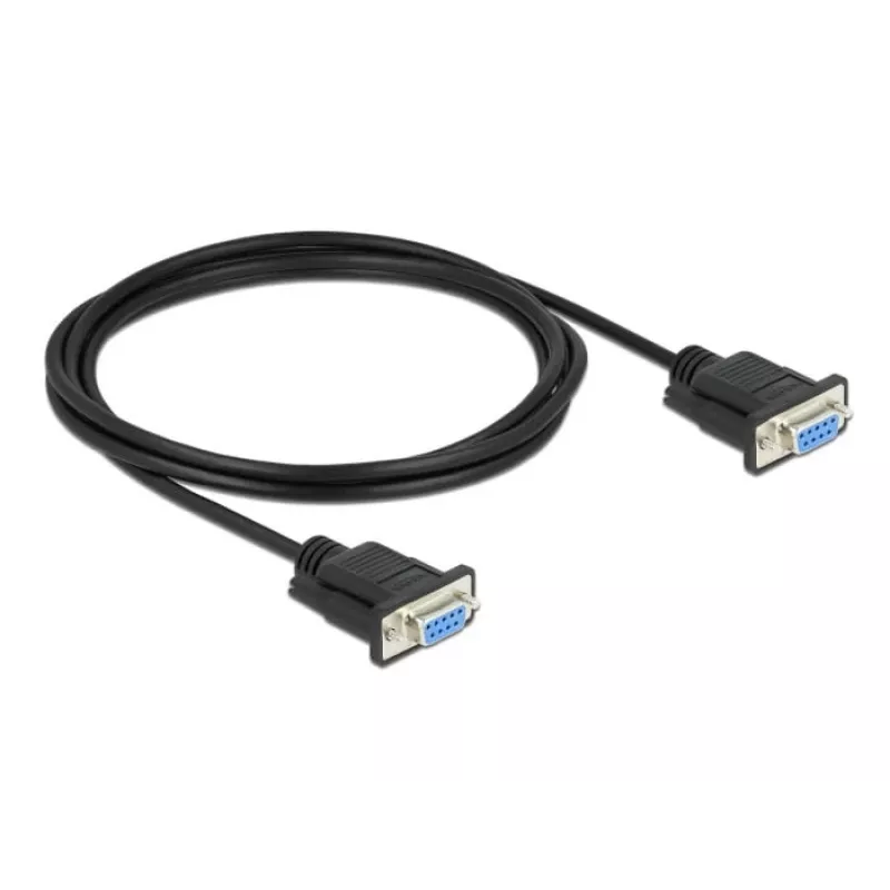 Cabo série DeLOCK 86605 preto 2m RS-232 Sub-D9
