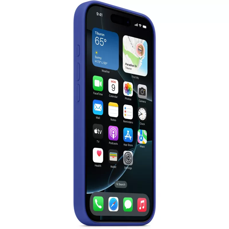 Capa de silicone Apple iPhone 16 Pro MagSafe ultramarino