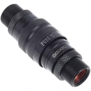 Conjunto de acoplamentos de engate rápido Eiszapfen com bucim duplo G1/4 fêmea - Deep Black (preto (mate), para tubos flexíveis (PVC, silicone, nitrilo