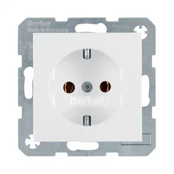 Tomada Type F Berker 47431909 — 16 A, 250 V, branco plástico