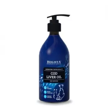 Óleo de fígado de bacalhau líquido 500 ml — Suplemento de óleo de peixe natural HOLISTA, rico em Omega-3 e vitaminas A e D