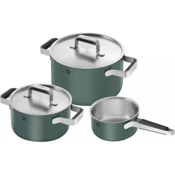 Conjunto de panelas ZWILLING PURE 1028857 — aço inoxidável, adequado para indução