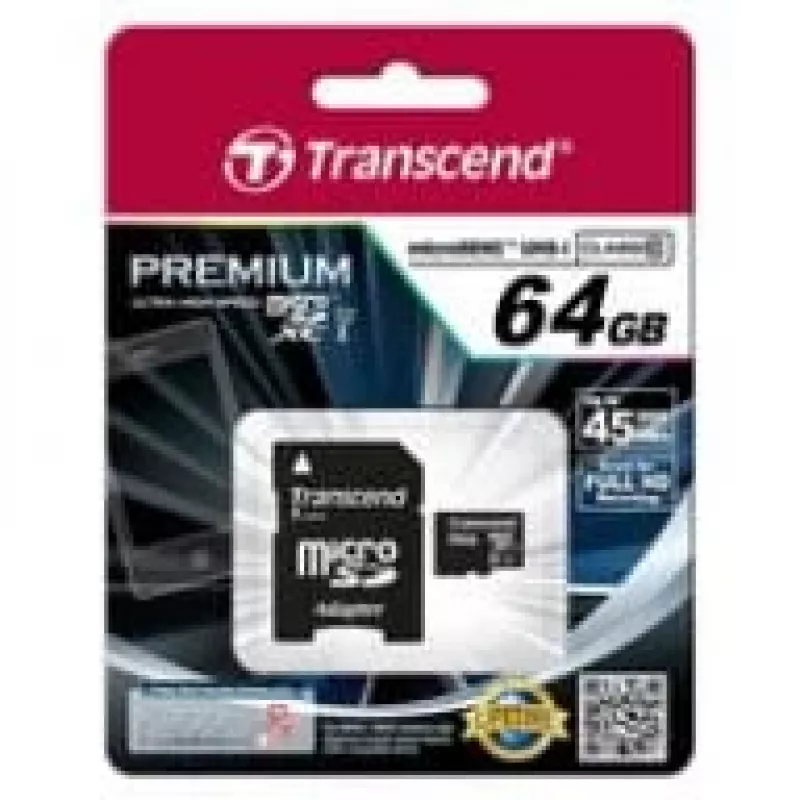 Memória flash Transcend 64 GB MicroSDXC UHS-I TS64GUSDU1