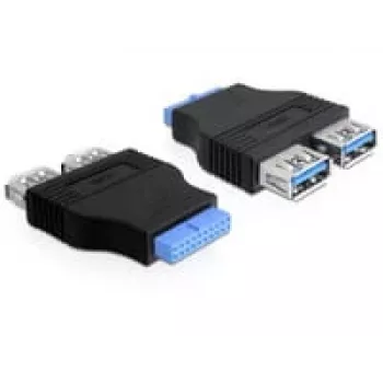 Adaptador Delock USB 3.0 Pin Header fêmea > 2 x USB 3.0 fêmea - lado a lado (65324)