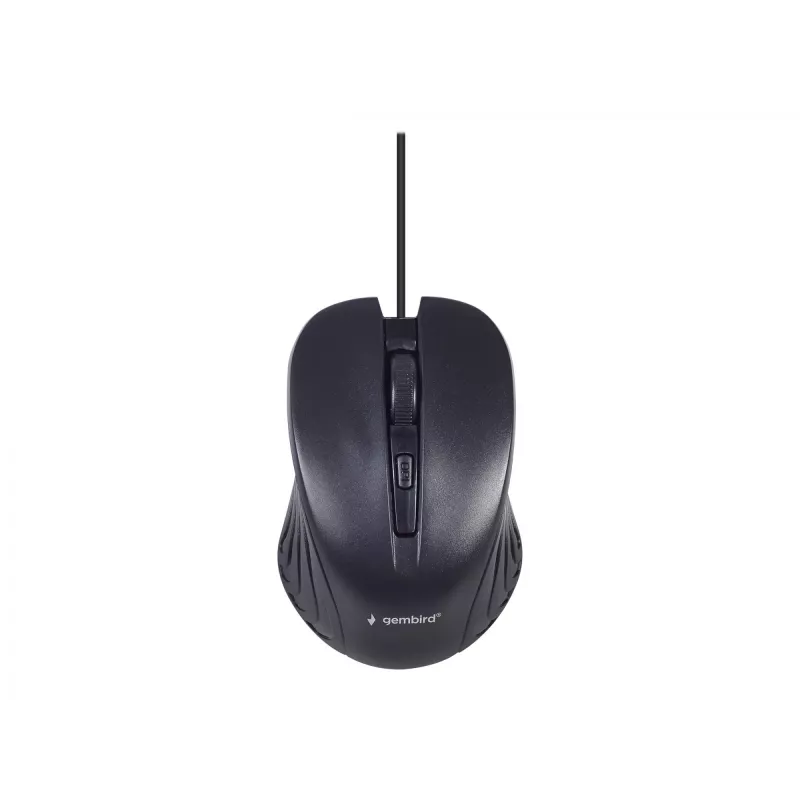 Teclado Full-Size com fios Gembird KBS-UM-04 USB QWERTY US-Inglês com rato, preto, cabo de 1,5 m