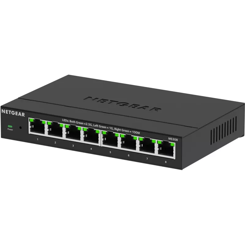 NETGEAR MS308 não gerido 2.5G Ethernet (100/1000/2500) preto