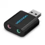 Placa de som externa USB Vention preta metal Type